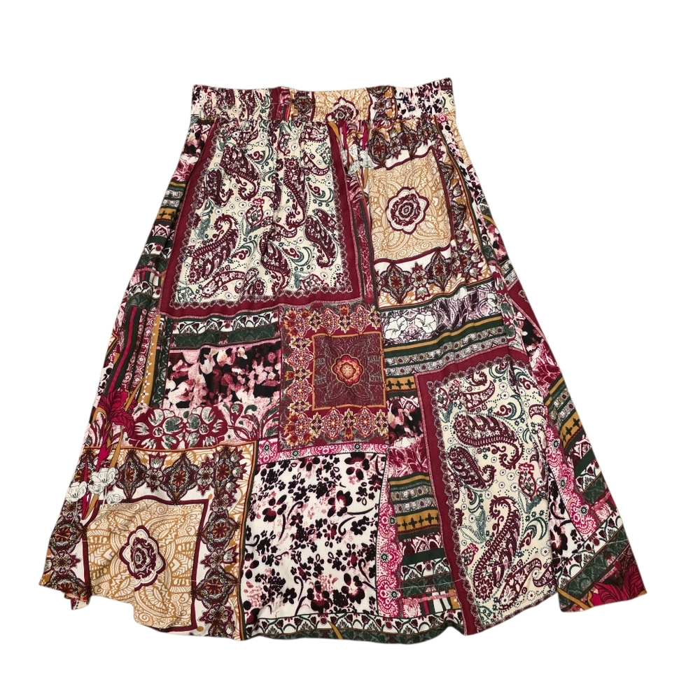 Vintage Gunit Fashions Floral Paisley Patchwork A-Line Skirt Size M - Picture 3 of 7